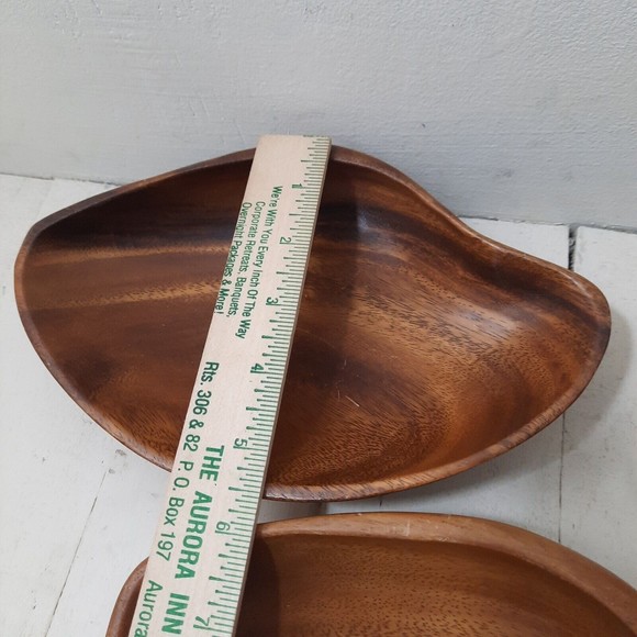 Vintage Genuine Monkeypod Wood Seed Pod Shaped Dish Lot of 3 Wooden Monkey Pod - Picture 6 of 12